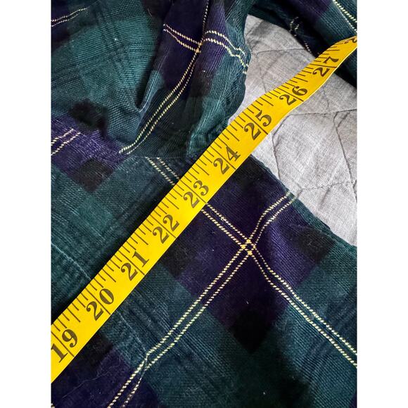 Disney Tigger Blue Green Plaid Corduroy Men XL Button Down Long Sleeve Shirt - Picture 5 of 6